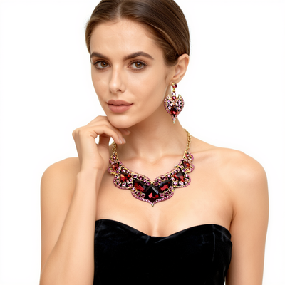 18K Gold Amethyst Necklace & Earring Set