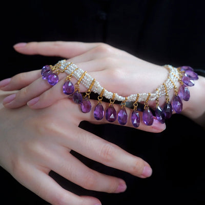 Amethyst Tear Pearl Choker