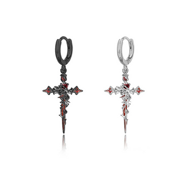 New Thorn Cross Earrings