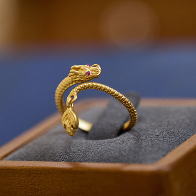 Dragon-shaped open ring