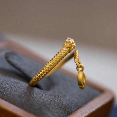 Dragon-shaped open ring