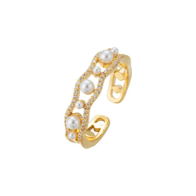 Openwork Pearl Natural Freshwater Pearl Ring