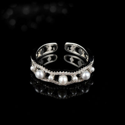 Openwork Pearl Natural Freshwater Pearl Ring