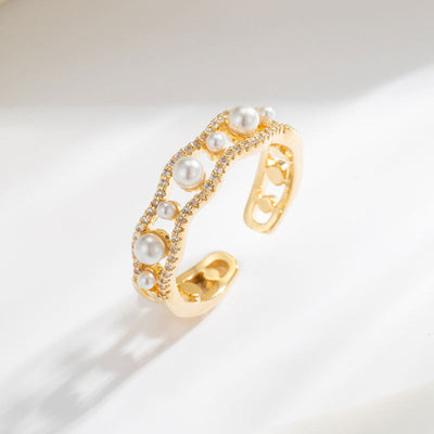 Openwork Pearl Natural Freshwater Pearl Ring