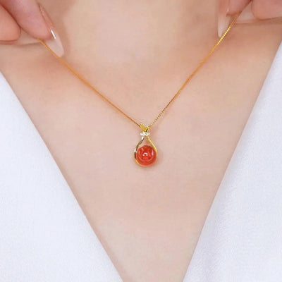Lucky bag natural agate pearl jade necklace
