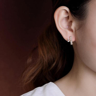 Bamboo Festival • Emerald Jade Stone  Stud Earrings
