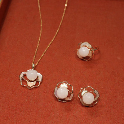 Camellia Natural Fritillaria Earrings or Necklaces or Rings