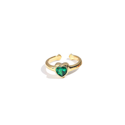Heart Shape Natural Crystal Ring