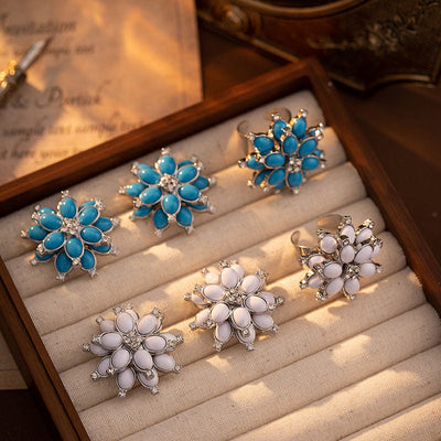 Multi-layer petal natural agate jewelry