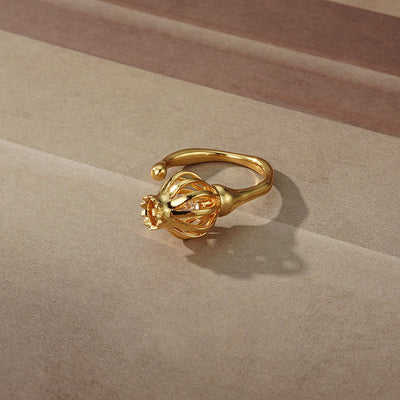 Flower bud set zircon ring