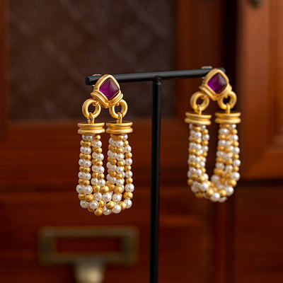 Pearl Tassel Natural Freshwater Pearl Earrings