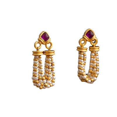 Pearl Tassel Natural Freshwater Pearl Earrings