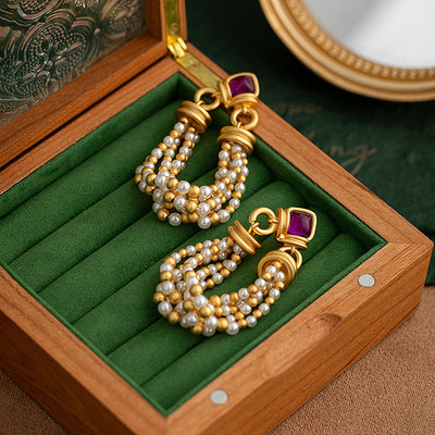 Pearl Tassel Natural Freshwater Pearl Earrings