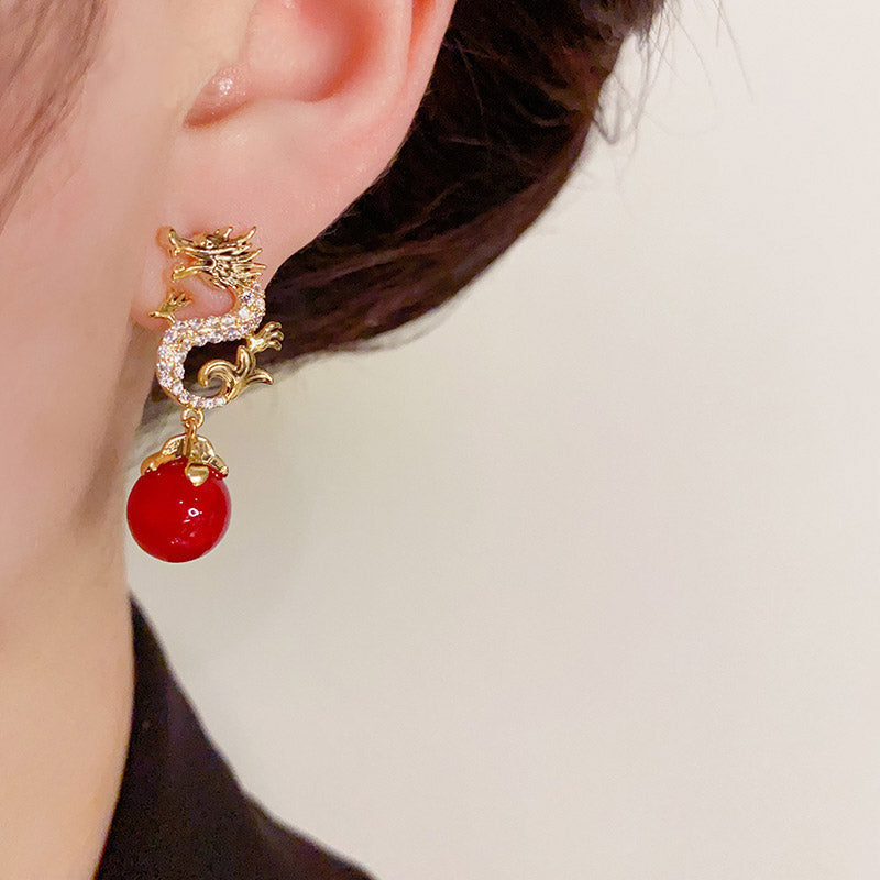 Dragon Natural Freshwater Pearl Earrings