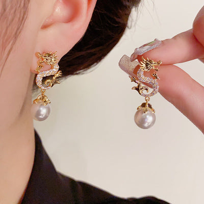 Dragon Natural Freshwater Pearl Earrings