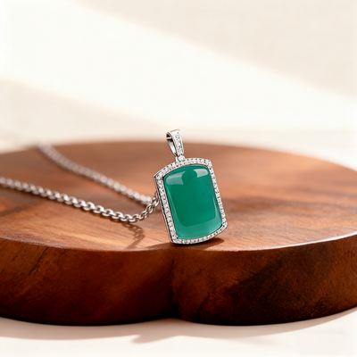 Jade Peace Pavé Pendant Necklace