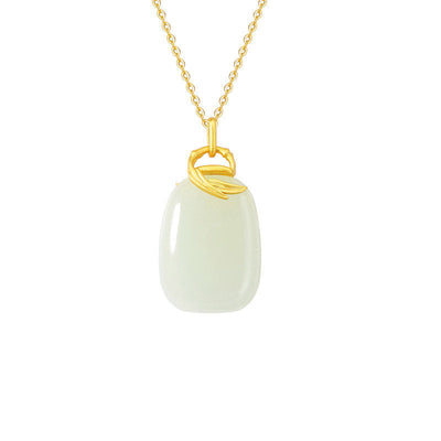 Bamboo Natural Emerald Jade Stone Necklace