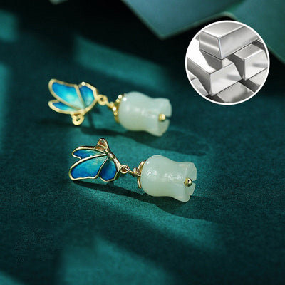 Lily of the Valley Natural Emerald Jade Stone Necklace