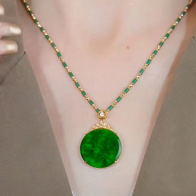 Peace round pendant necklace