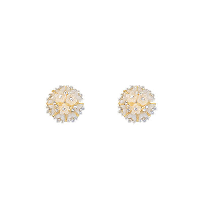 Three-dimensional flower earrings