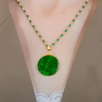 Peace round pendant necklace
