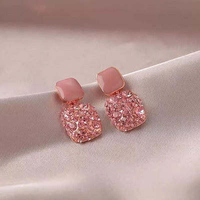 Diamond-Filled Square Earrings