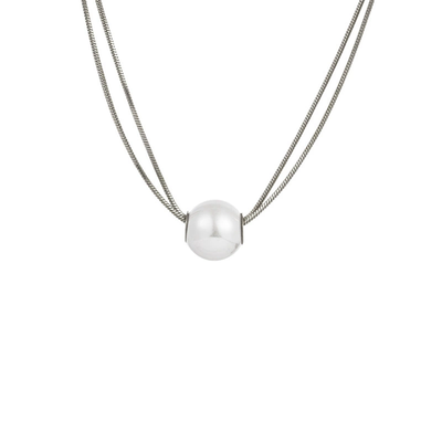 Double chain natural freshwater pearl necklace