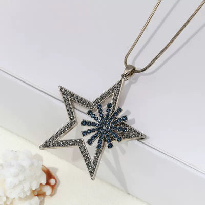 Geometric Five-Pointed Star Necklace