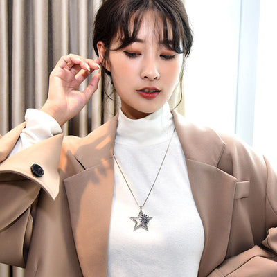 Geometric Five-Pointed Star Necklace