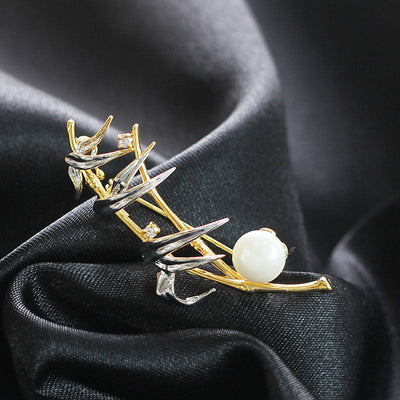 Golden Bamboo Natural Freshwater Pearl Brooch