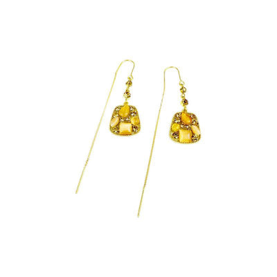 Geometric Full Diamond Square Earrings