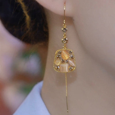Geometric Full Diamond Square Earrings