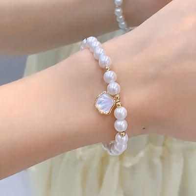 Shell gold edge pearl bracelet