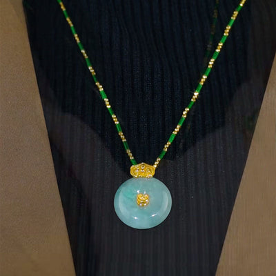 Gradual color peace buckle pendant necklace