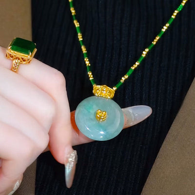 Gradual color peace buckle pendant necklace