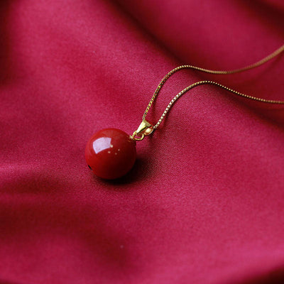Natural Cinnabar Necklace Clavicle Chain