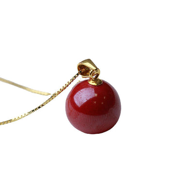 Natural Cinnabar Necklace Clavicle Chain