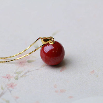 Natural Cinnabar Necklace Clavicle Chain