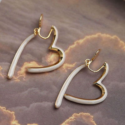 Heart enamel earrings