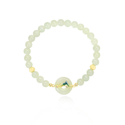Mountain Natural Emerald Jade Stone Bracelet
