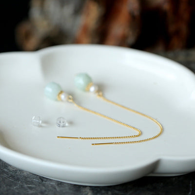 Emerald lotus earring