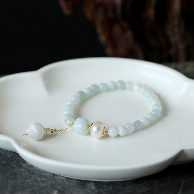 Emerald lotus bracelet
