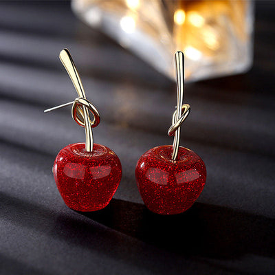 Apple ? Red Crystal Earrings