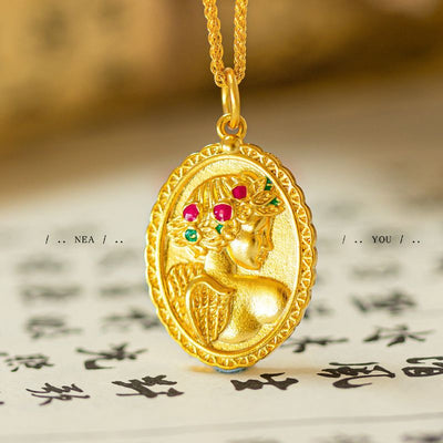 Angel Flower Enamel Necklace