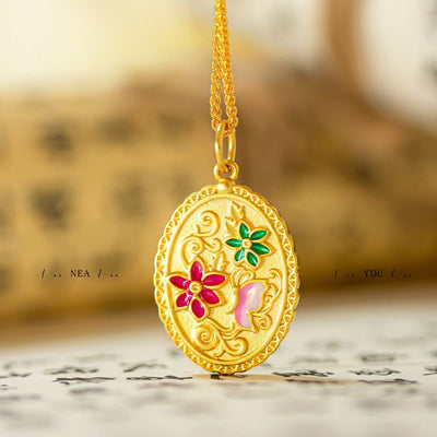 Angel Flower Enamel Necklace
