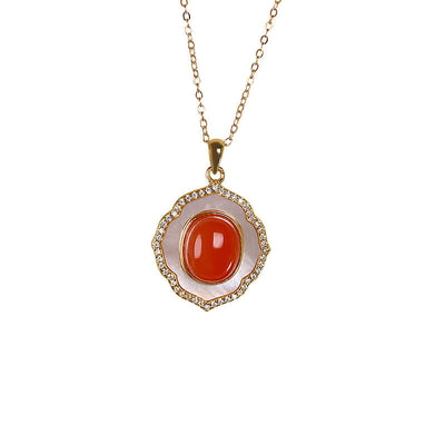 Natural Shell Ice Red Agate Jewelry