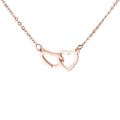 Two Hearts Customized Necklace Rose Gift Box