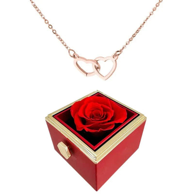 Two Hearts Customized Necklace Rose Gift Box