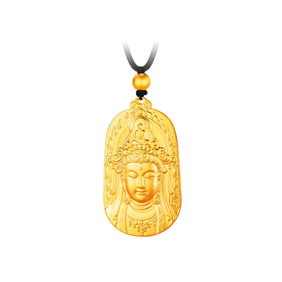 Tara Guanyin Bodhisattva gold-plated copper necklace