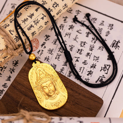 Tara Guanyin Bodhisattva gold-plated copper necklace